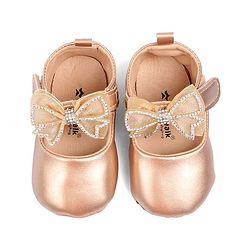 Cute Walk by Babyhug Booties With Bow Applique - Rose Gold