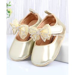 Cute Walk by Babyhug Booties With Bow Applique - Rose Gold