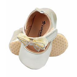 Cute Walk by Babyhug Booties With Bow Applique - Rose Gold