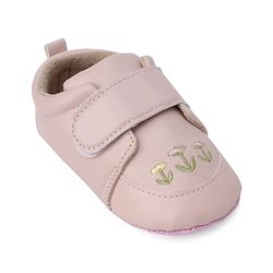 Cute Walk by Babyhug Booties With Floral Embriodery - Pink