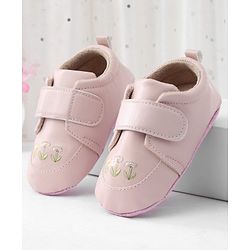 Cute Walk by Babyhug Booties With Floral Embriodery - Pink