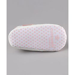 Cute Walk by Babyhug Velcro Closure Booties with Star Applique - Pink & White