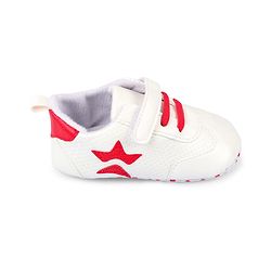 Cute Walk by Babyhug Velcro Closure Booties with Star Applique - Pink & White