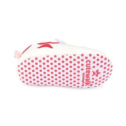 Cute Walk by Babyhug Velcro Closure Booties with Star Applique - Pink & White