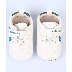 Cute Walk by Babyhug Velcro Closure Printed Booties - Pink & White