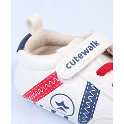 Cute Walk by Babyhug Velcro Closure Printed Booties - Pink & White
