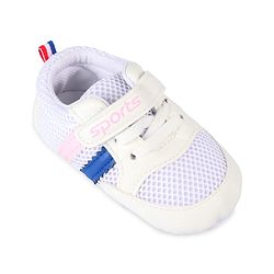 Cute Walk by Babyhug Velcro Closure Booties with Stripes - White & Pink