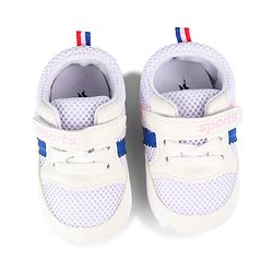 Cute Walk by Babyhug Velcro Closure Booties with Stripes - White & Pink