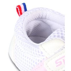 Cute Walk by Babyhug Velcro Closure Booties with Stripes - White & Pink
