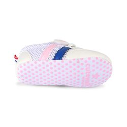 Cute Walk by Babyhug Velcro Closure Booties with Stripes - White & Pink