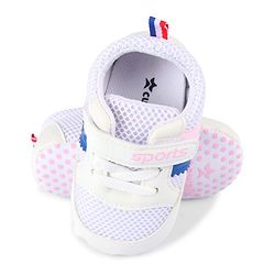 Cute Walk by Babyhug Velcro Closure Booties with Stripes - White & Pink