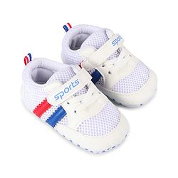 Cute Walk by Babyhug Velcro Closure Booties with Stripes - White & Pink