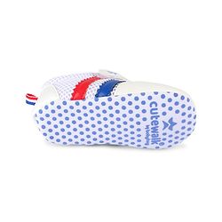Cute Walk by Babyhug Velcro Closure Booties with Stripes - White & Pink