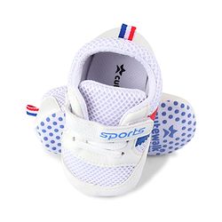 Cute Walk by Babyhug Velcro Closure Booties with Stripes - White & Pink