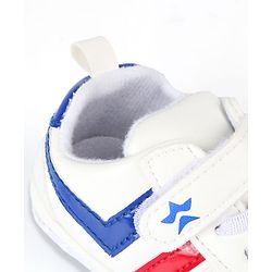 Cute Walk by Babyhug Velcro Closure Booties with Stripes - White