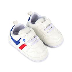 Cute Walk by Babyhug Velcro Closure Booties with Stripes - White