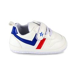 Cute Walk by Babyhug Velcro Closure Booties with Stripes - White