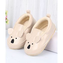 Cute Walk by Babyhug Slip On Booties With Koala Embroidery & Applique - Beige