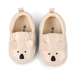 Cute Walk by Babyhug Slip On Booties With Koala Embroidery & Applique - Beige