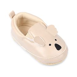 Cute Walk by Babyhug Slip On Booties With Koala Embroidery & Applique - Beige