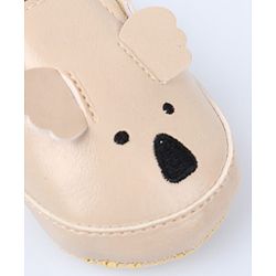 Cute Walk by Babyhug Slip On Booties With Koala Embroidery & Applique - Beige