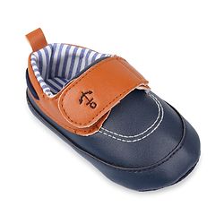 Cute Walk by Babyhug Velcro Closure Solid Booties - Navy Blue