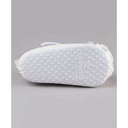 Cute Walk by Babyhug Velcro Closure Booties with Floral Applique - White