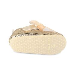 Cute Walk by Babyhug Velcro Closure Booties with Bow Applique - Golden
