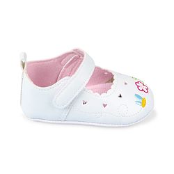 Cute Walk by Babyhug Velcro Closure Booties with Embroidery - White