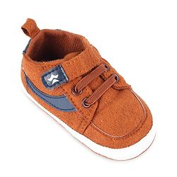 Cute Walk by Babyhug Velcro Closure Solid Color Booties - Brown