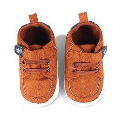 Cute Walk by Babyhug Velcro Closure Solid Color Booties - Brown