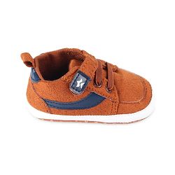 Cute Walk by Babyhug Velcro Closure Solid Color Booties - Brown