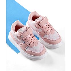 Cute Walk by Babyhug Velcro Closure Sneakers with Lace Detailing - Pink