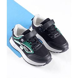 Cute Walk by Babyhug Velcro Closure Sneakers with Sport Applique - Black