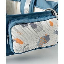 Babyhug AirEase 5-in-1 Hip Seat Baby Carrier - Blue| Lightweight & Breathable| Ergonomic Support| Foldable Head Support| Multiple Carry Positions| Carrying Capacity 15 kg| Optimum Weight Distribution