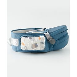 Babyhug AirEase 5-in-1 Hip Seat Baby Carrier - Blue| Lightweight & Breathable| Ergonomic Support| Foldable Head Support| Multiple Carry Positions| Carrying Capacity 15 kg| Optimum Weight Distribution