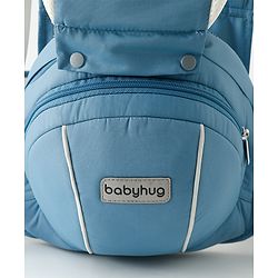 Babyhug AirEase 5-in-1 Hip Seat Baby Carrier - Blue| Lightweight & Breathable| Ergonomic Support| Foldable Head Support| Multiple Carry Positions| Carrying Capacity 15 kg| Optimum Weight Distribution