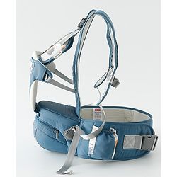 Babyhug AirEase 5-in-1 Hip Seat Baby Carrier - Blue| Lightweight & Breathable| Ergonomic Support| Foldable Head Support| Multiple Carry Positions| Carrying Capacity 15 kg| Optimum Weight Distribution
