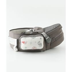 Babyhug AirEase 5-in-1 Hip Seat Baby Carrier - Grey| Lightweight & Breathable| Ergonomic Support| Foldable Head Support| Multiple Carry Positions| Carrying Capacity 15 kg| Optimum Weight Distribution