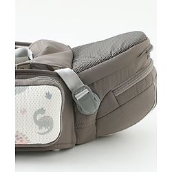 Babyhug AirEase 5-in-1 Hip Seat Baby Carrier - Grey| Lightweight & Breathable| Ergonomic Support| Foldable Head Support| Multiple Carry Positions| Carrying Capacity 15 kg| Optimum Weight Distribution