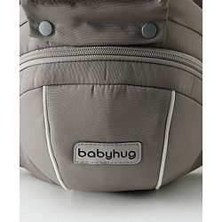 Babyhug AirEase 5-in-1 Hip Seat Baby Carrier - Grey| Lightweight & Breathable| Ergonomic Support| Foldable Head Support| Multiple Carry Positions| Carrying Capacity 15 kg| Optimum Weight Distribution