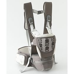 Babyhug AirEase 5-in-1 Hip Seat Baby Carrier - Grey| Lightweight & Breathable| Ergonomic Support| Foldable Head Support| Multiple Carry Positions| Carrying Capacity 15 kg| Optimum Weight Distribution