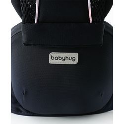 Babyhug SnugMate 5-in-1 Hip Seat Baby Carrier - Black| Premium Build| AirFlow Mesh Fabric| Foldable Head Cover| Padded Adjustable Straps| 5 Carry Positions| 15 kg Capacity| Optimum Weight Distribution