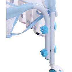 Babyhug Disney Mickey & Friends Baby Cradle with Mosquito Net & Storage  Blue| Tool Free Easy Assemble| Swing Lock| Wheels with Lock| Side Mesh Window| Smootgh Noise Free Swing