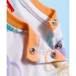 Babyhug Cotton Knit Full Sleeves Co-ords Night Suit with Car Print - White