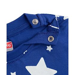Babyhug Cotton Knit Full Sleeves Co-ords T-Shirt & Pajama Night Suit with Star Print - Navy Blue