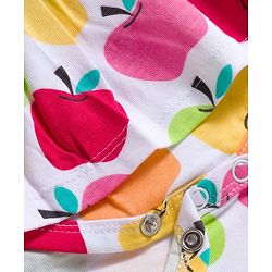 Babyhug 100% Cotton Single Jersey Knit Sleeveless Printed Onesie With Hairband - White