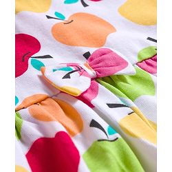 Babyhug 100% Cotton Single Jersey Knit Sleeveless Printed Onesie With Hairband - White