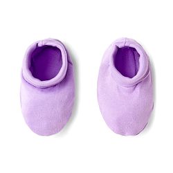 Babyhug 100% Cotton Knit Half Puffed Sleeves Chifilli Frock Style Onesie with Hairband & Booties - Lavender
