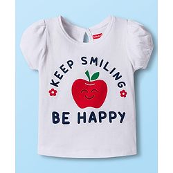 Babyhug Cotton Knit Half Sleeves T-Shirt with Floral & Polka Dot Print Pack of 3 - Red White & Navy Blue